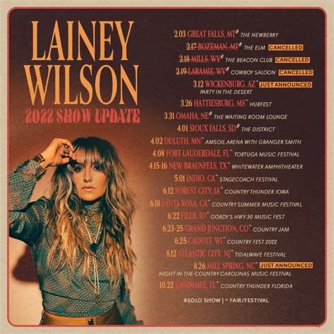 lainey wilson 2024 tour dates